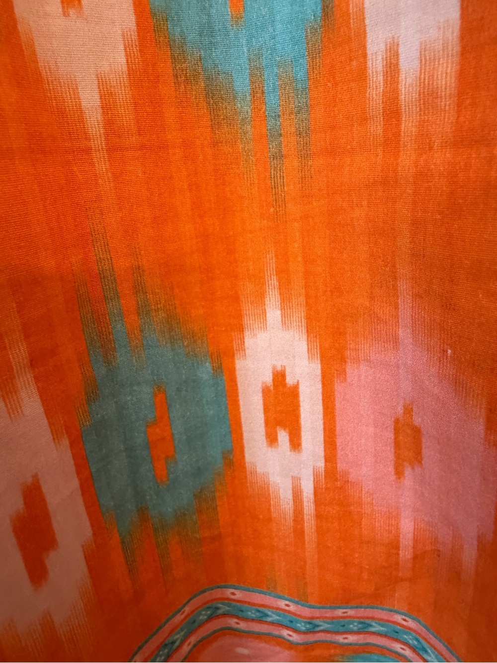 Bella Tu Orange & Turquoise Ikat Camden Shirt Dress Size XL - NWT - Picture 6 of 16